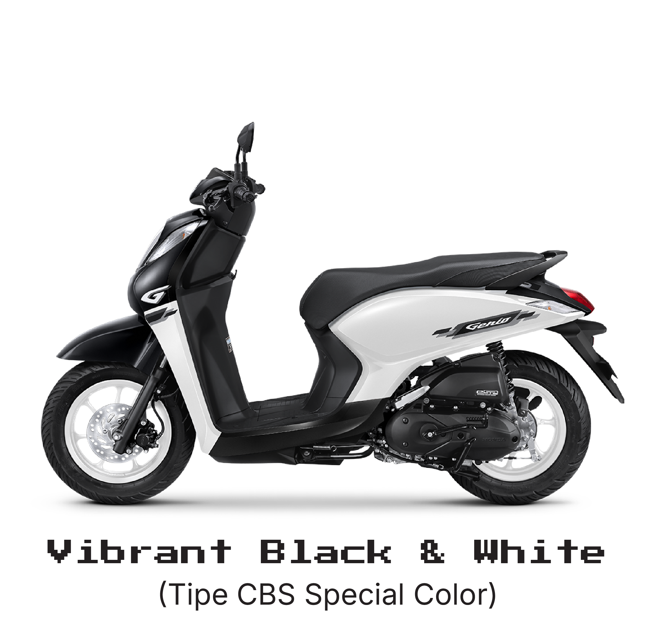 Motor honda genio, vibrant black and white tipe cbs.